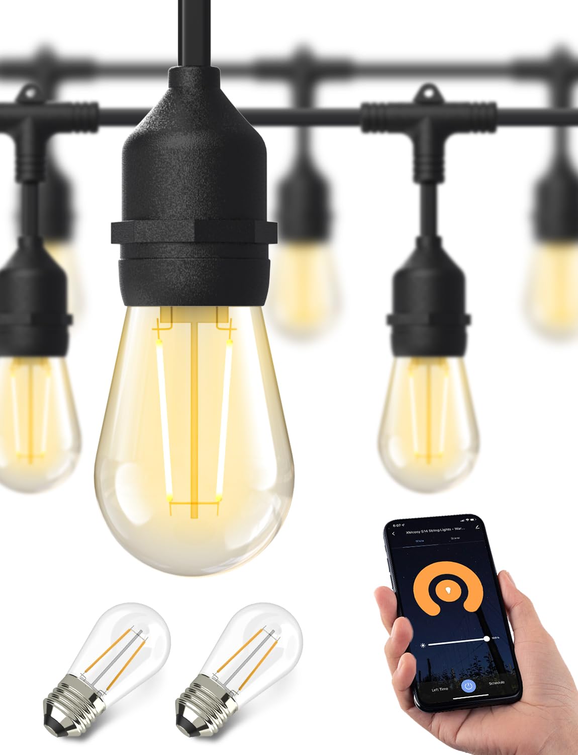 趣味 Lightning outdoor XMCOSY+ Smart Outdoor String Lights, 98Ft LED Patio Lights